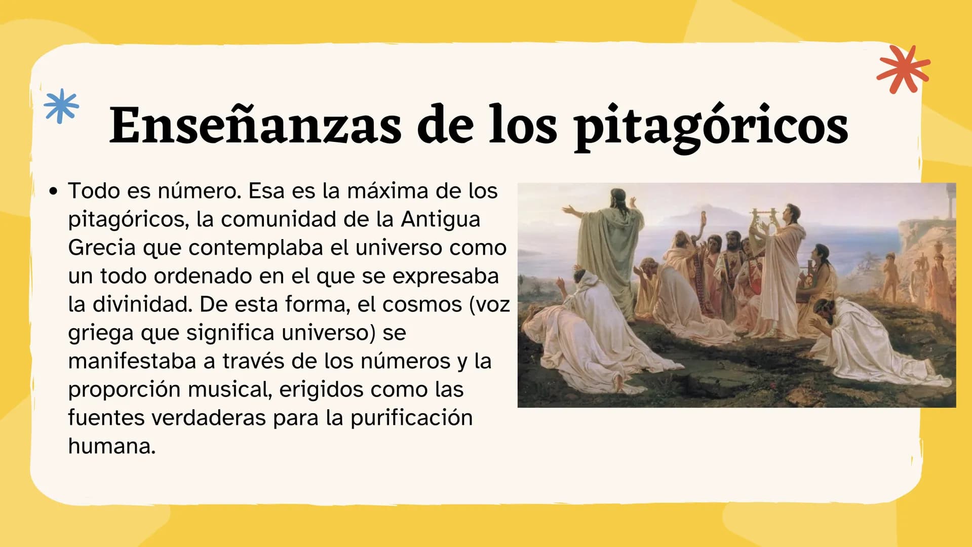 * Tema:

Los
Pitagóricos # 1. ¿Quien fue Pitágoras?

*   Pitágoras de Samos fue un filósofo y
matemático griego, seguramente uno de los
más 
