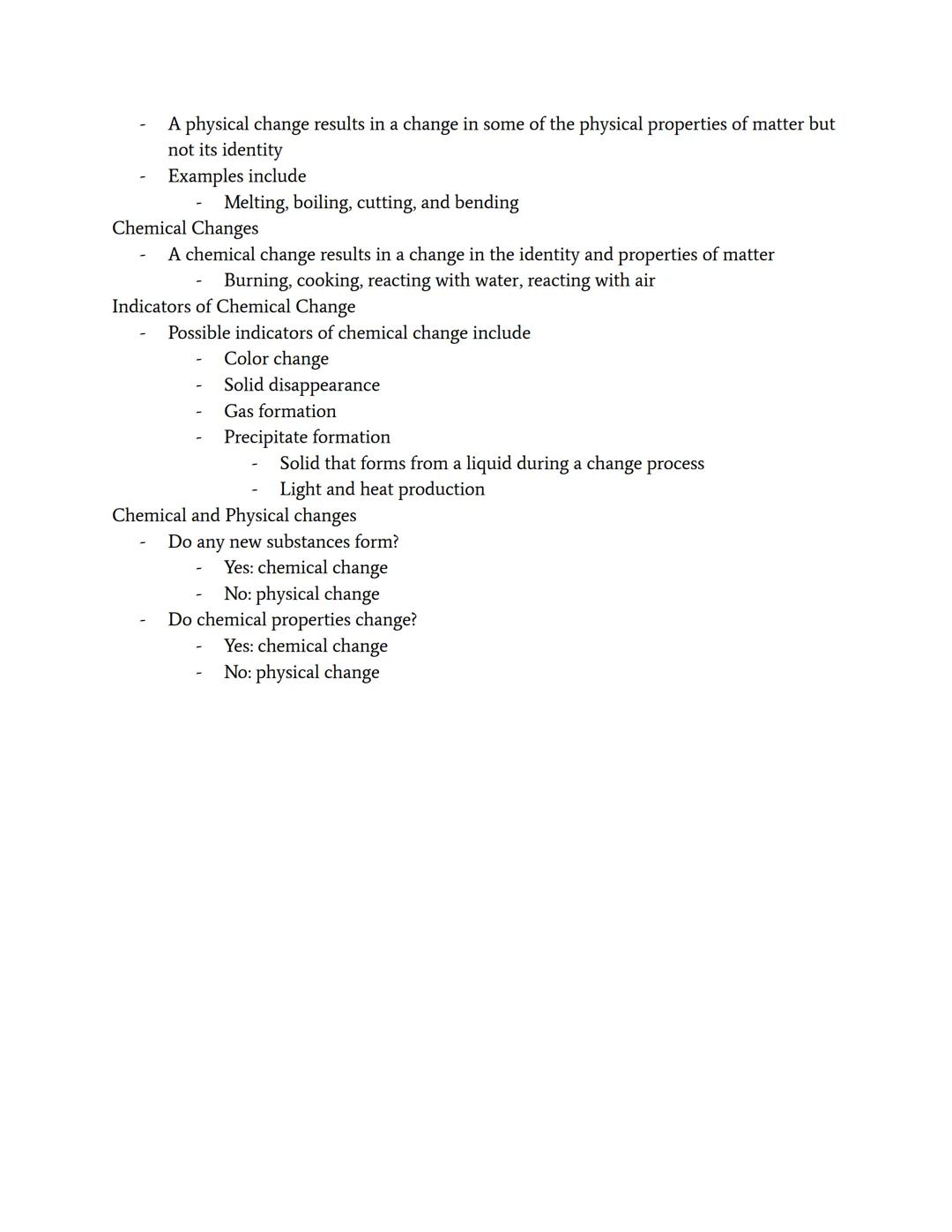 # Changes In Matter
Matter
- Matter is anything that has mass and takes up space
- Examples of matter in a kitchen are
  - Chef
  - Ingredie