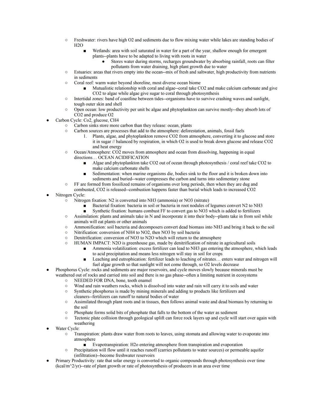 *notes on only the higher weighted units... 2.4 notes FRQ tips

Official Exam Content Weighting:
Unit 1: The Living World: Ecosystems (6-8%)