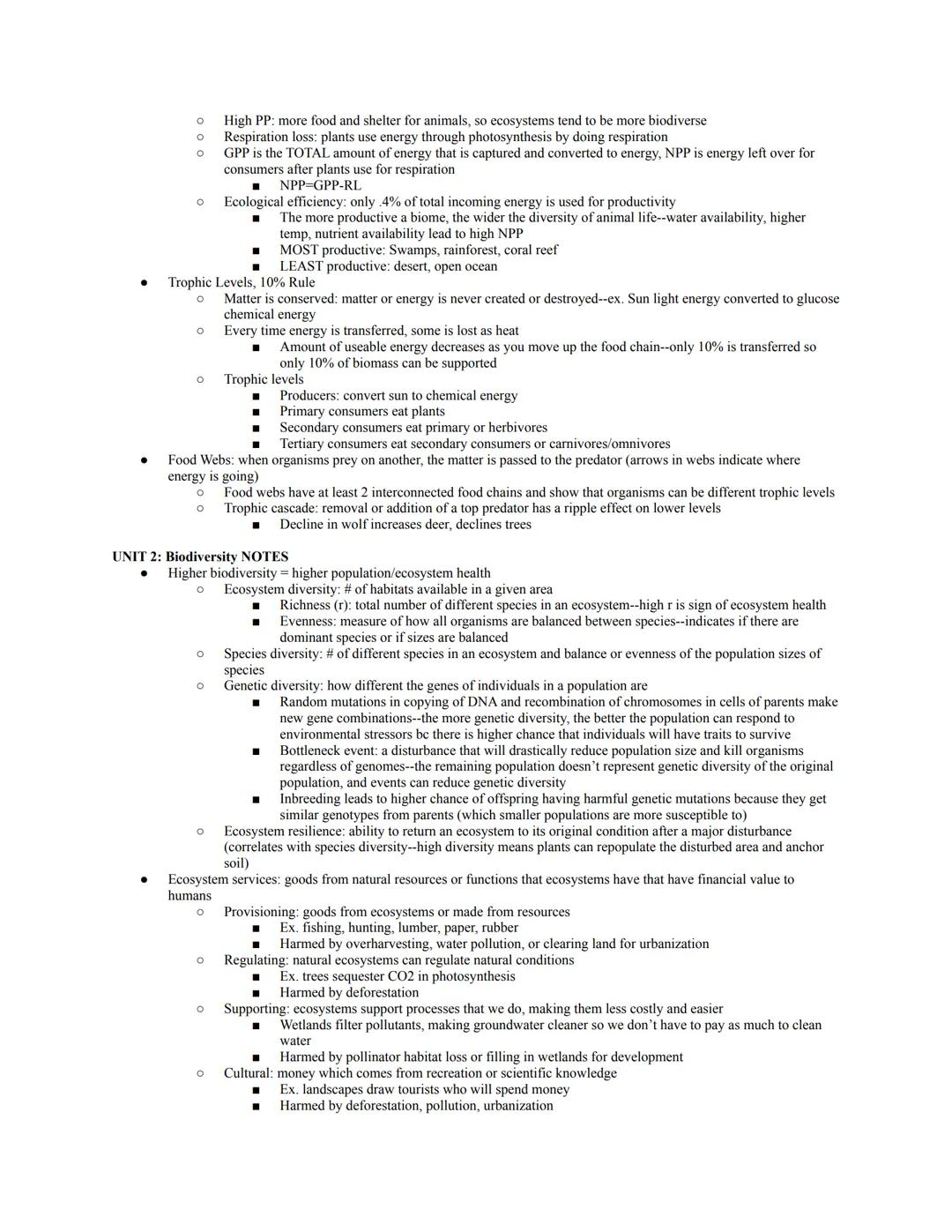 *notes on only the higher weighted units... 2.4 notes FRQ tips

Official Exam Content Weighting:
Unit 1: The Living World: Ecosystems (6-8%)