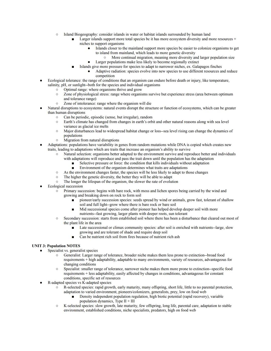 *notes on only the higher weighted units... 2.4 notes FRQ tips

Official Exam Content Weighting:
Unit 1: The Living World: Ecosystems (6-8%)