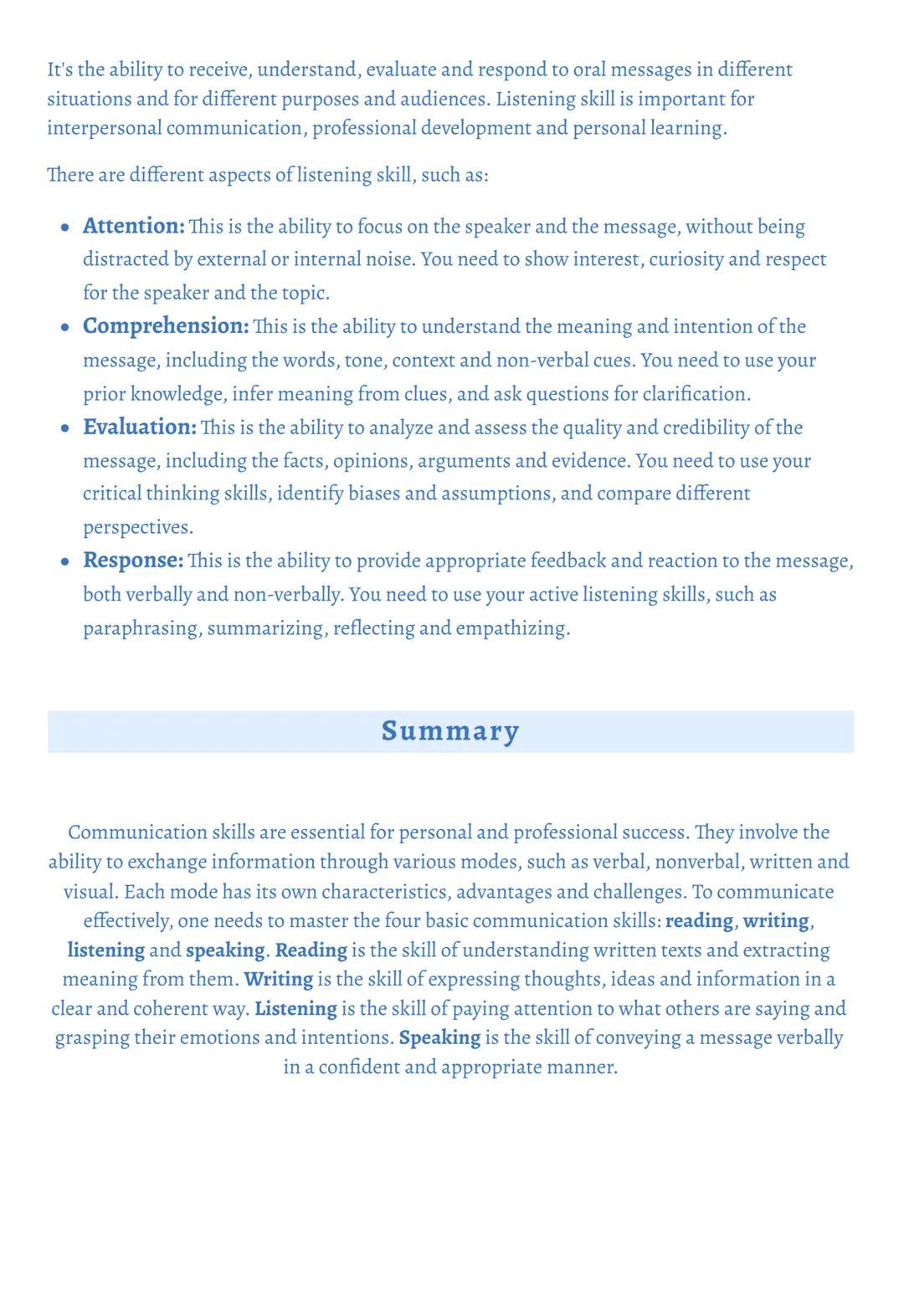 International
ih House

# Summary of the 4
# Skills

Reading, Writing, Listening & Speaking

By: Omer Alshwihidi

* 

Mrs. Fairouz

## Intro