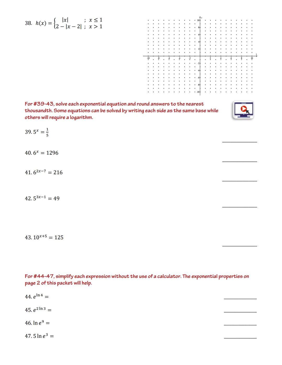 # AP Calculus AB

# Summer Packet

This packet is intended to prepare you for AP Calculus AB by reviewing
prerequisite algebra and pre-calcu