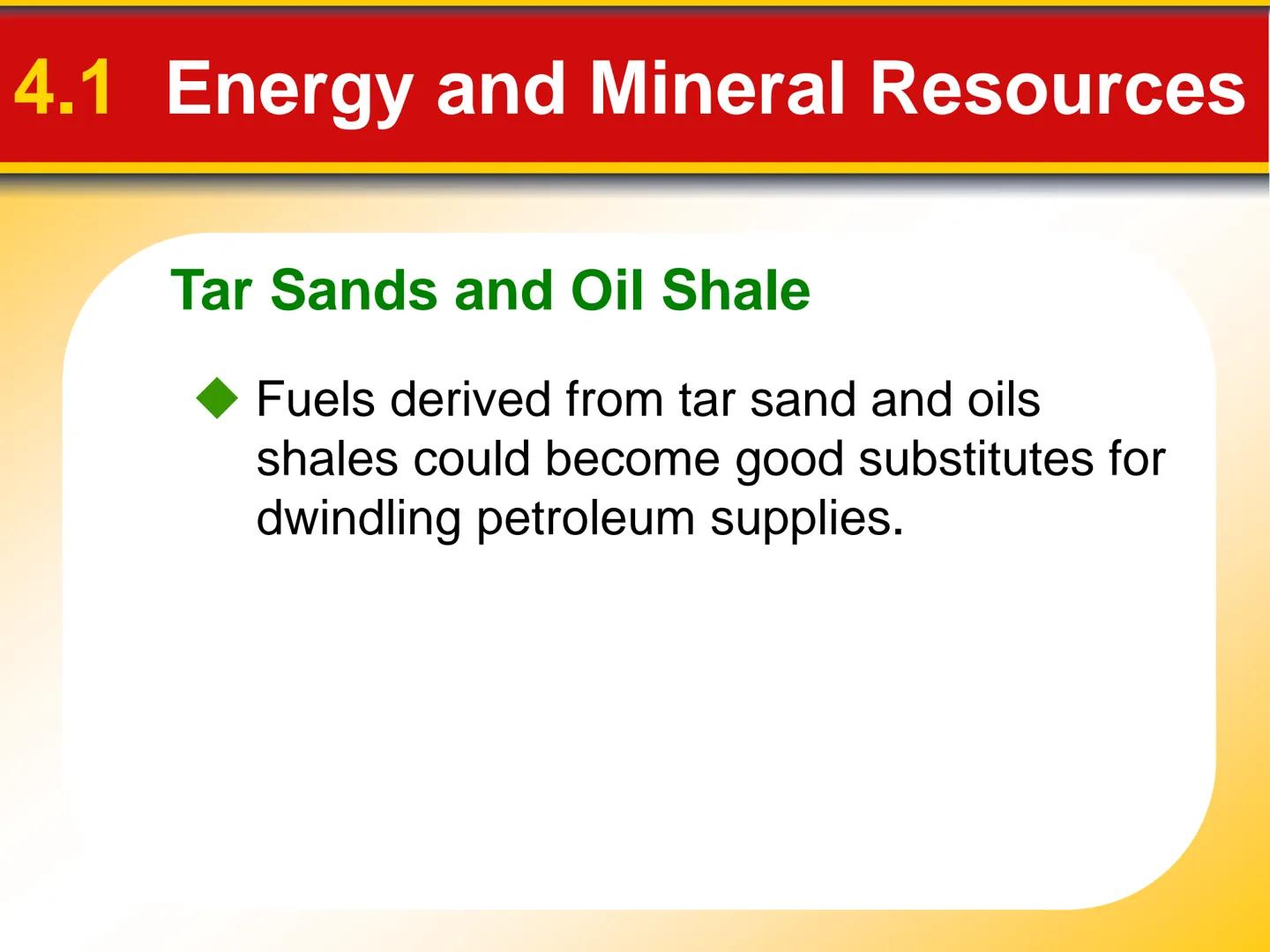 # Chapter

# 4 Earth's Resources # 4.1 Energy and Mineral Resources

## Renewable and Nonrenewable Resources

*   Renewable resources can be