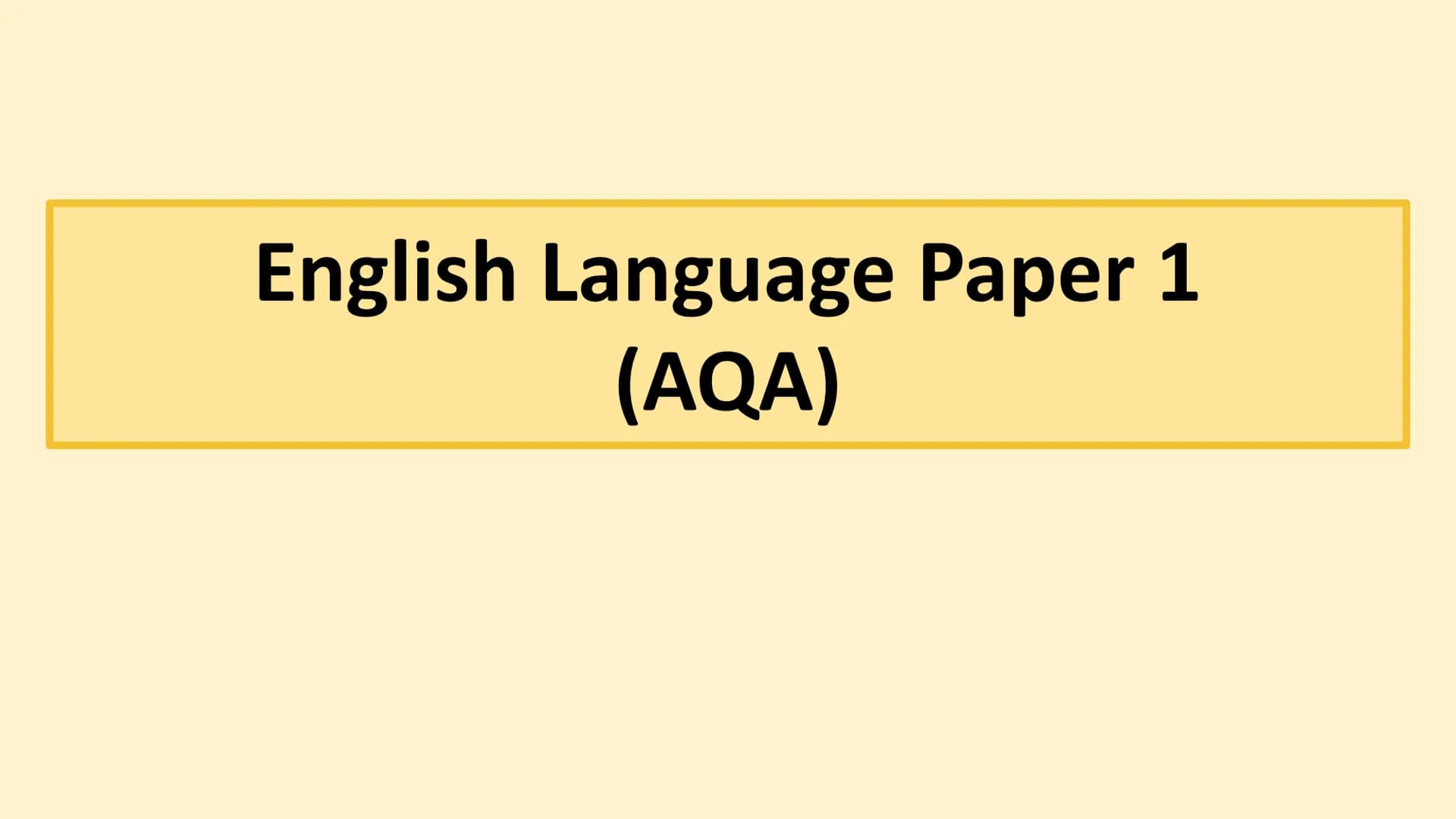 # English Language Paper 1

(AQA) # Paper 1 Overview

Language Paper 1 has 5 questions in total:

*   Q1: List 4 things about the text... [4