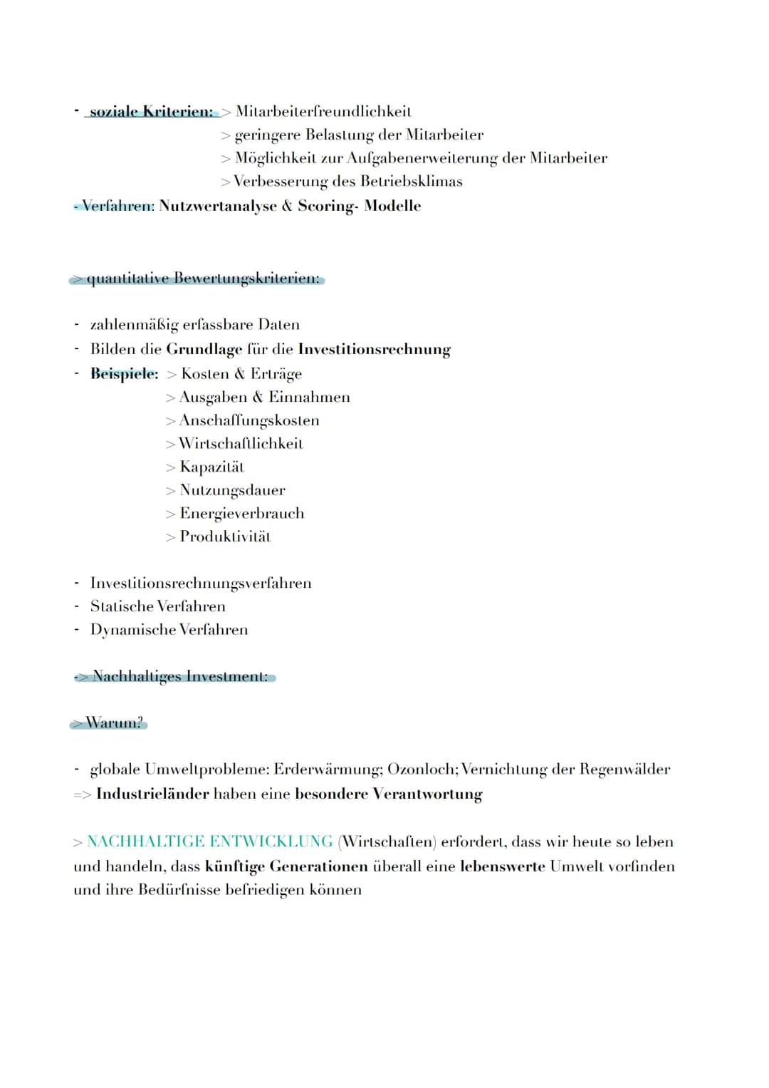 # INVESTITIONEN:

→ Definition:

> Investitionen sind die Verwendung von Finanzmitteln zur Beschaffung betrieblichen
Vermögens
> Investition