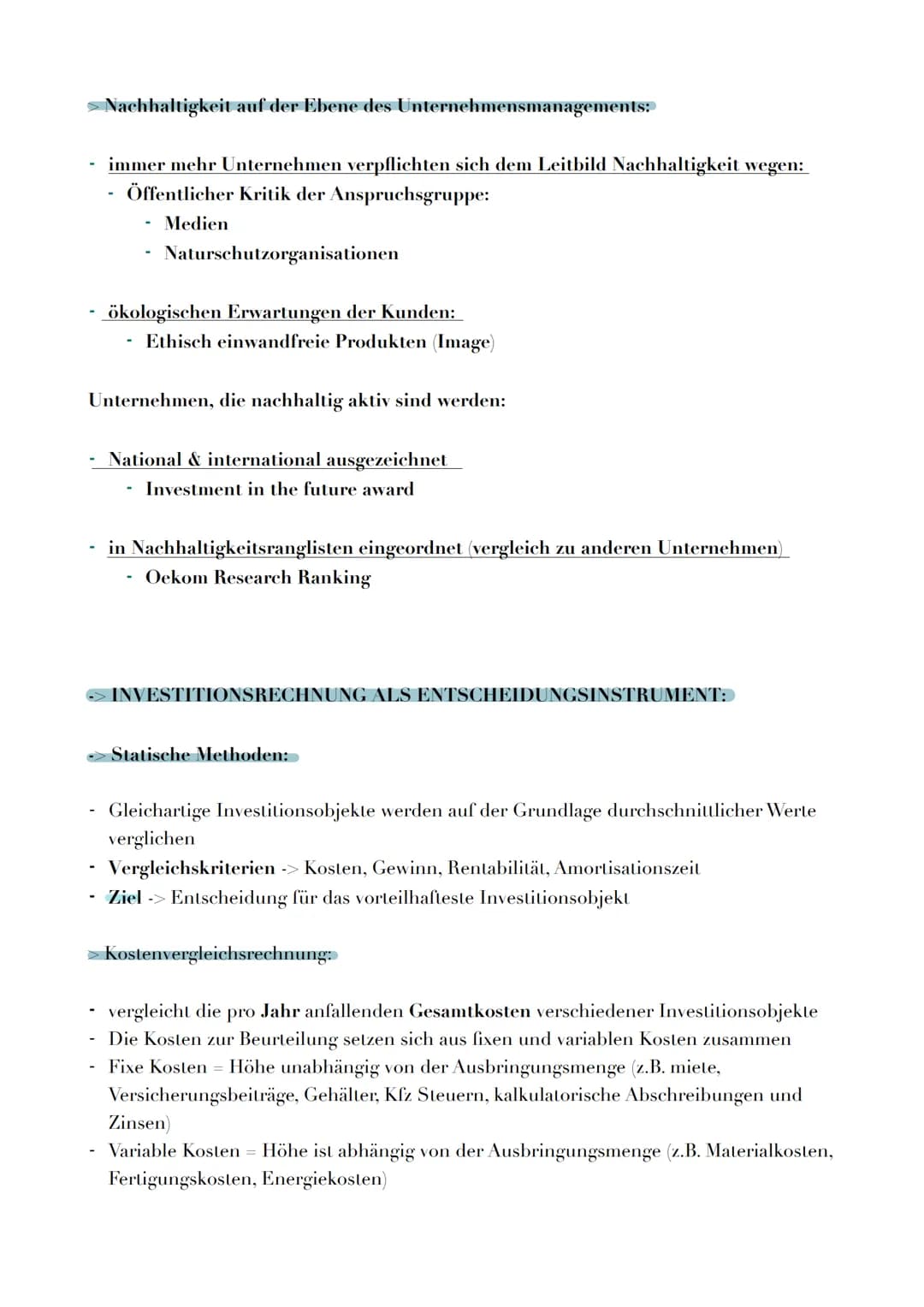 # INVESTITIONEN:

→ Definition:

> Investitionen sind die Verwendung von Finanzmitteln zur Beschaffung betrieblichen
Vermögens
> Investition
