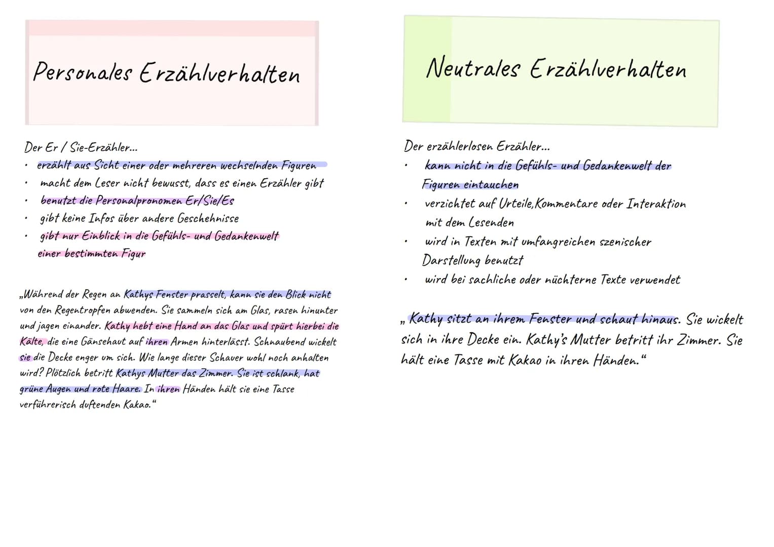 # Personales Erzählverhalten

# Neutrales Erzählverhalten

Der Er/Sie-Erzähler...

*   erzählt aus Sicht einer oder mehreren wechselnden Fig