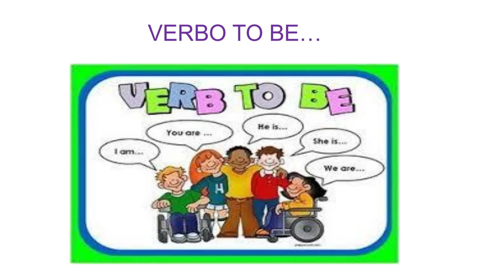 VERBO TO BE...

VERB TO BE

He is...

You are

She is...

I am...

H

We are.... Que es...

El verbo to be es el verbo más utilizado en la l