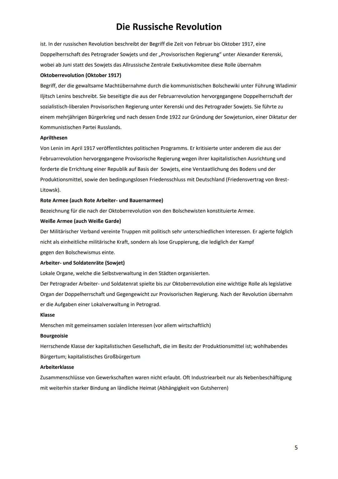 # Die Russische Revolution

Russland vor 1917/Prärevolutionäre Zustände
Wirtschaftliche und gesellschaftliche Verhältnisse in Russland
- abs