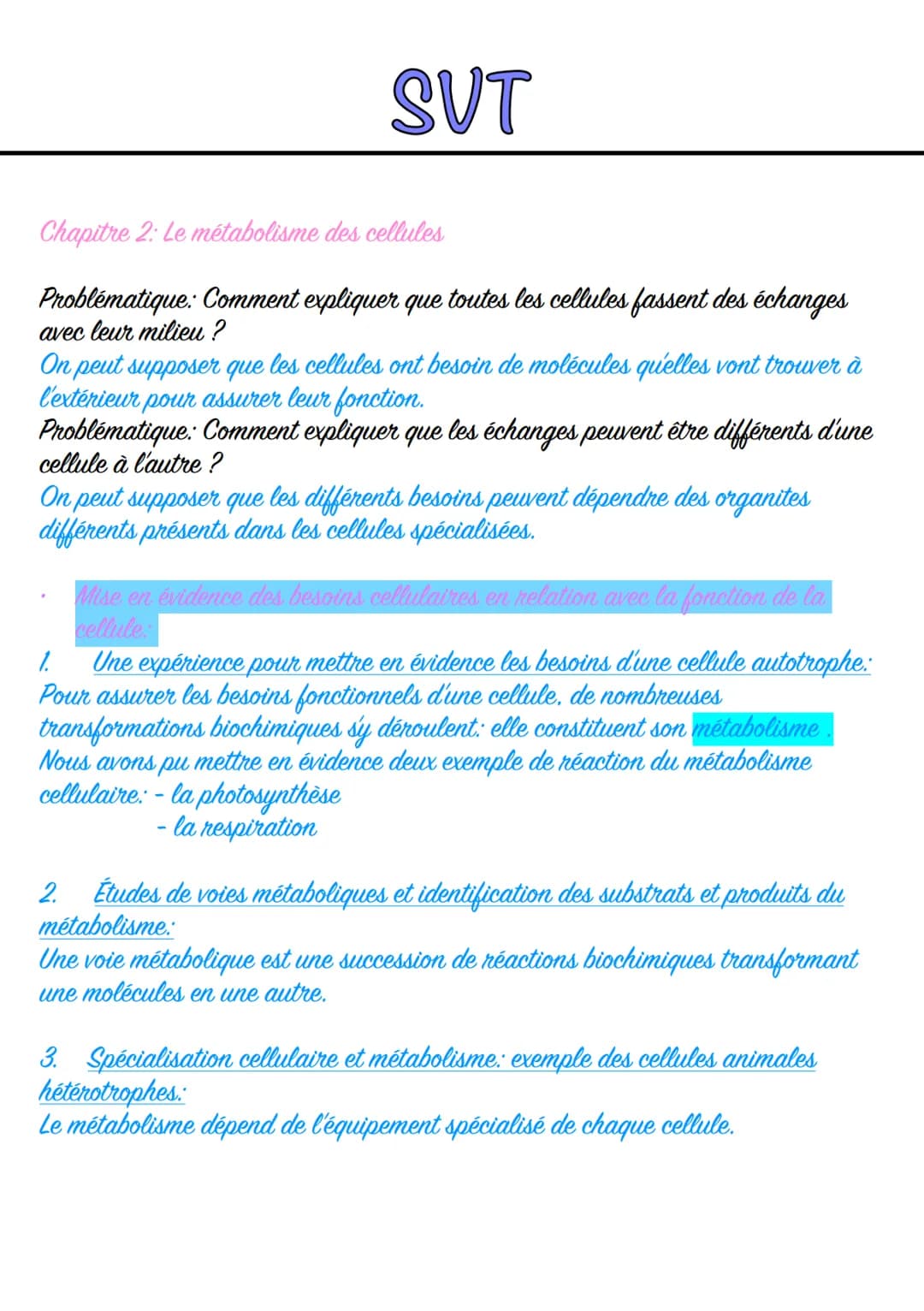 # SVT

La Terre, la vie et l'organisation du vivant: l'organisations fonctionnelle du vivant.

Chapitre 1: L'organisme pluricellulaire, un e
