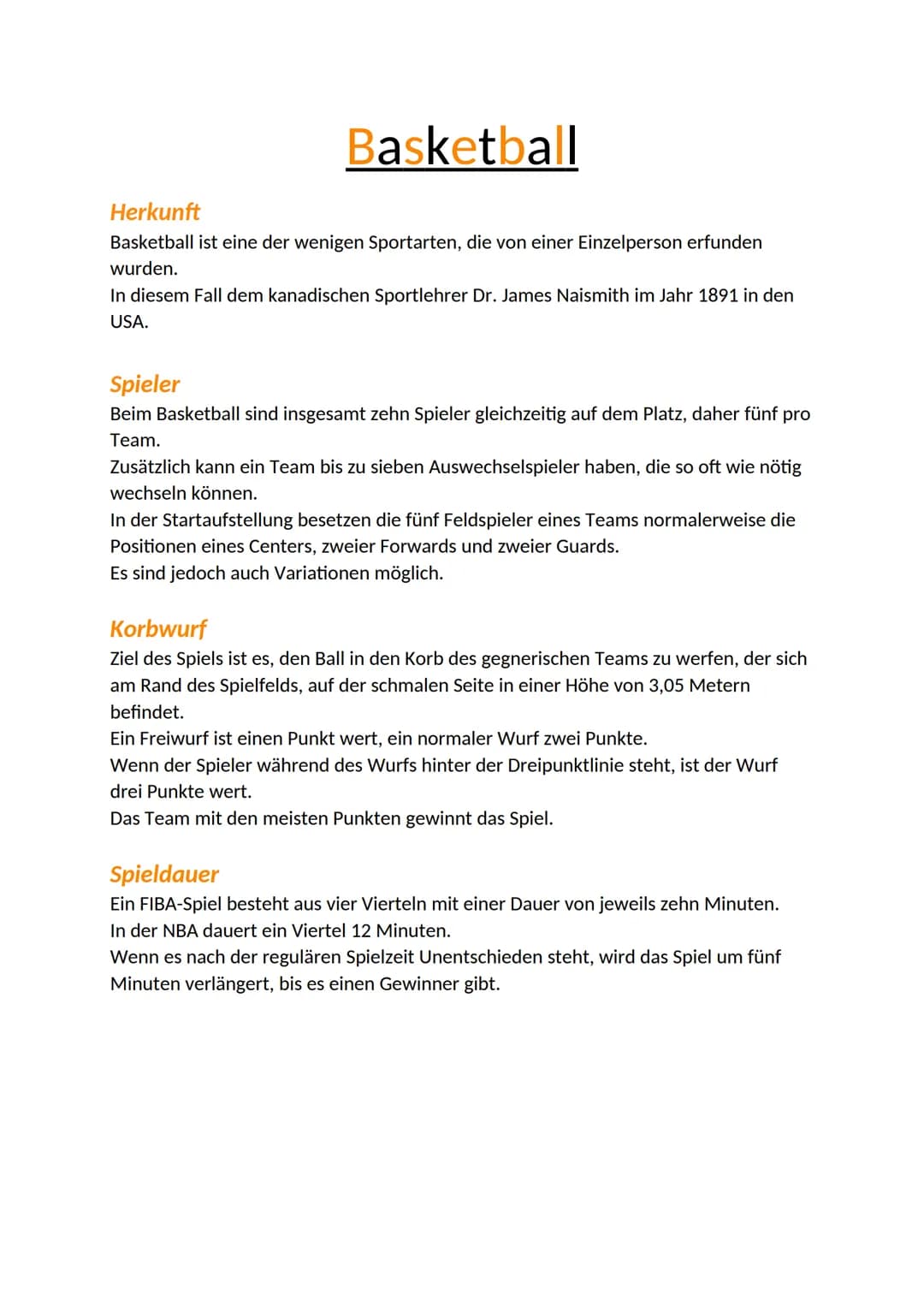 # Basketball

## Herkunft
Basketball ist eine der wenigen Sportarten, die von einer Einzelperson erfunden
wurden.
In diesem Fall dem kanadis