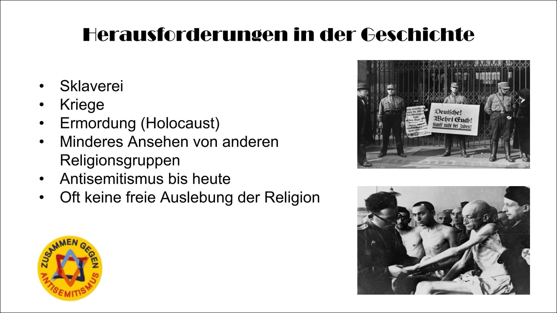 # Das Judentum ### Fakten

• Das Judentum ist nicht nur eine
Religion, sondern eine Ethnie
• Ist eine monotheistische Religion
• Ist die ält
