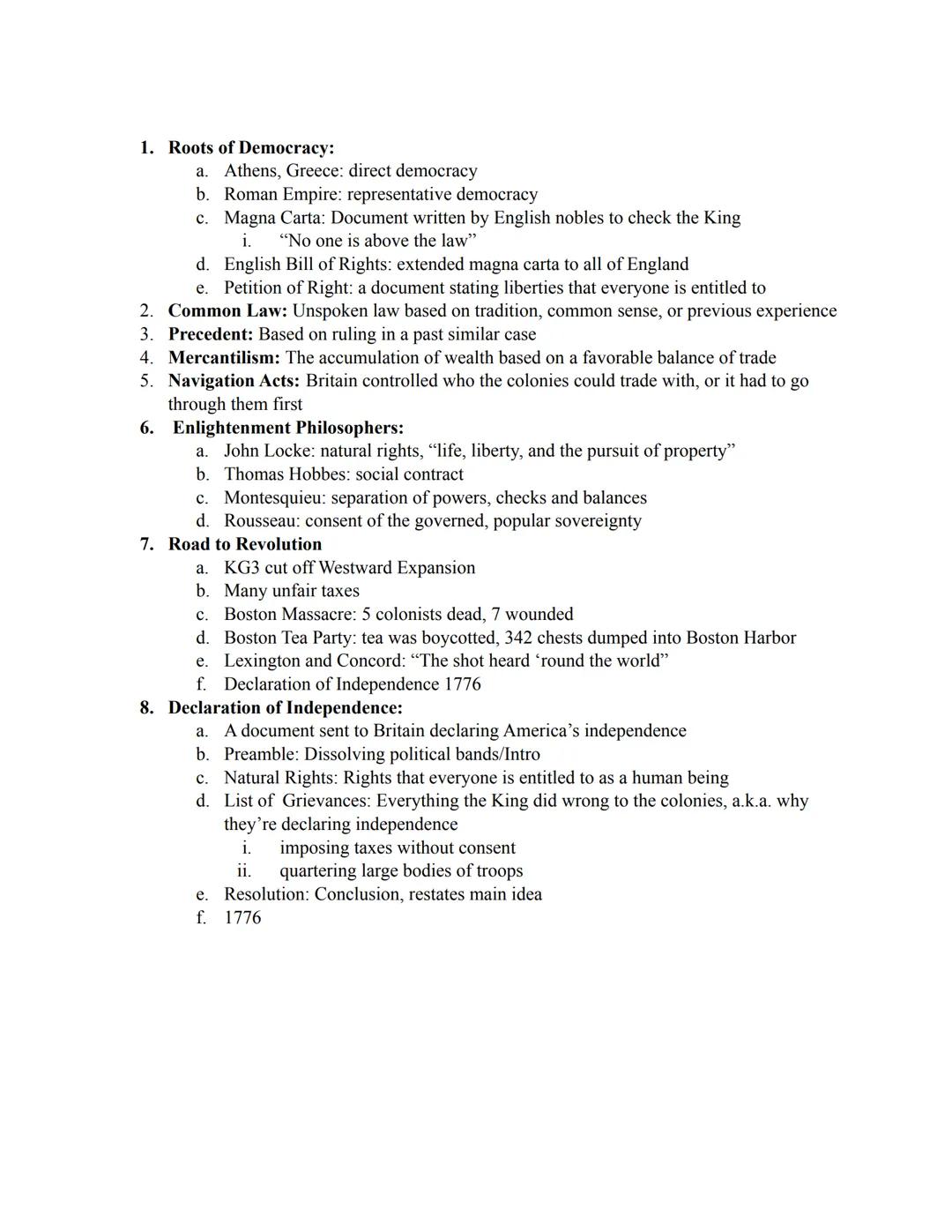 civics study guide

1. Civic Duties vs. Civic Responsibilities
    a. Civics Duties: things you must do as a citizen: jury duty, paying taxe