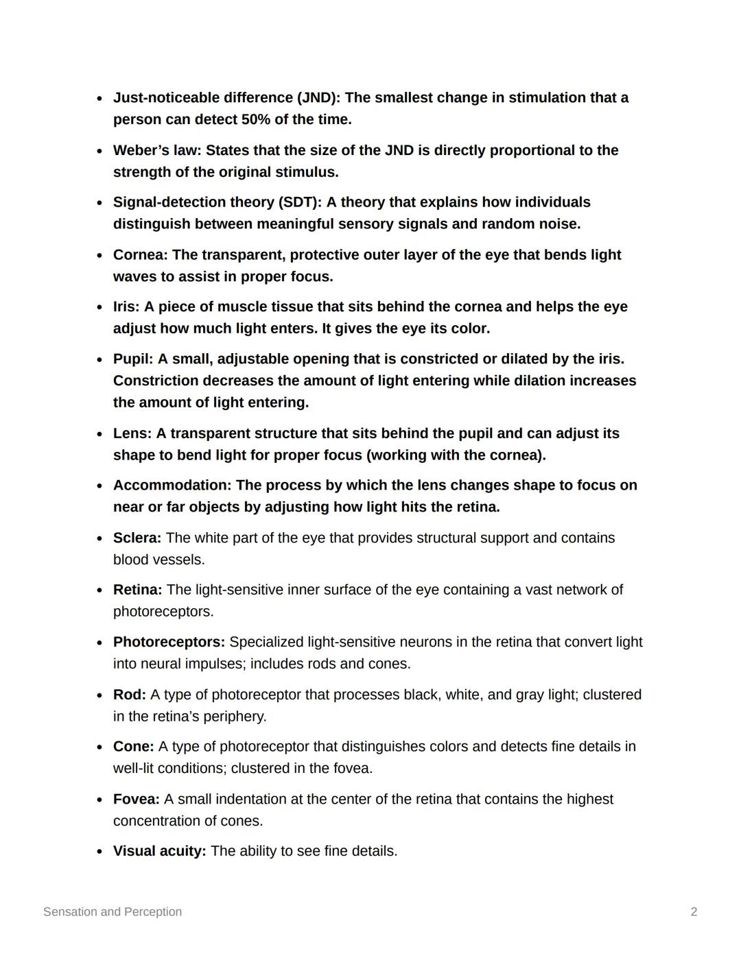 # Sensation and Perception

Key Takeaways: Sensation and Perception

1. Understanding the specialized nature of each sensory system enables 