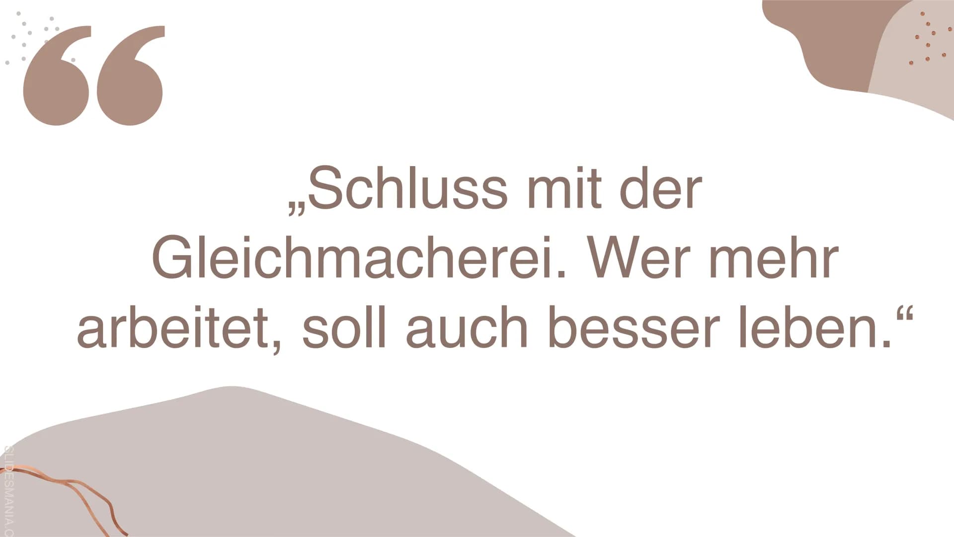 „Schluss mit der
Gleichmacherei. Wer mehr
arbeitet, soll auch besser leben.“

66

SLIDESMANIA.C # Russland unter Stalin
und die Sowjetunion 