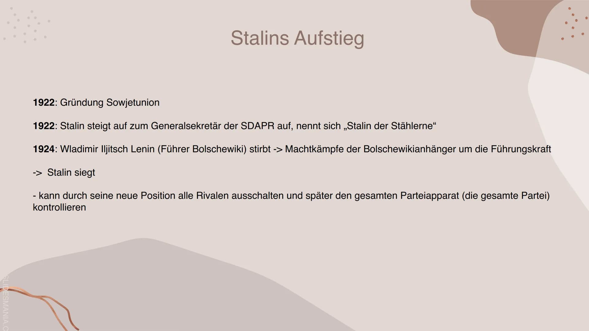 „Schluss mit der
Gleichmacherei. Wer mehr
arbeitet, soll auch besser leben.“

66

SLIDESMANIA.C # Russland unter Stalin
und die Sowjetunion 