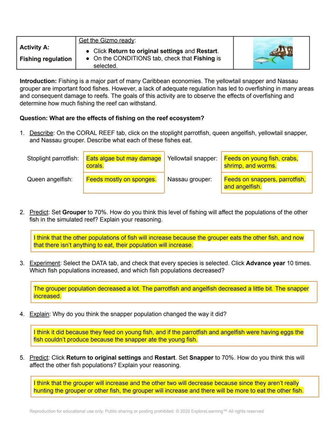 # Gizmos

Name: Katie Whitson

Date: 04-07-2021

# Student Exploration: Coral Reefs 2 - Biotic Factors

Directions: Follow the instructions 