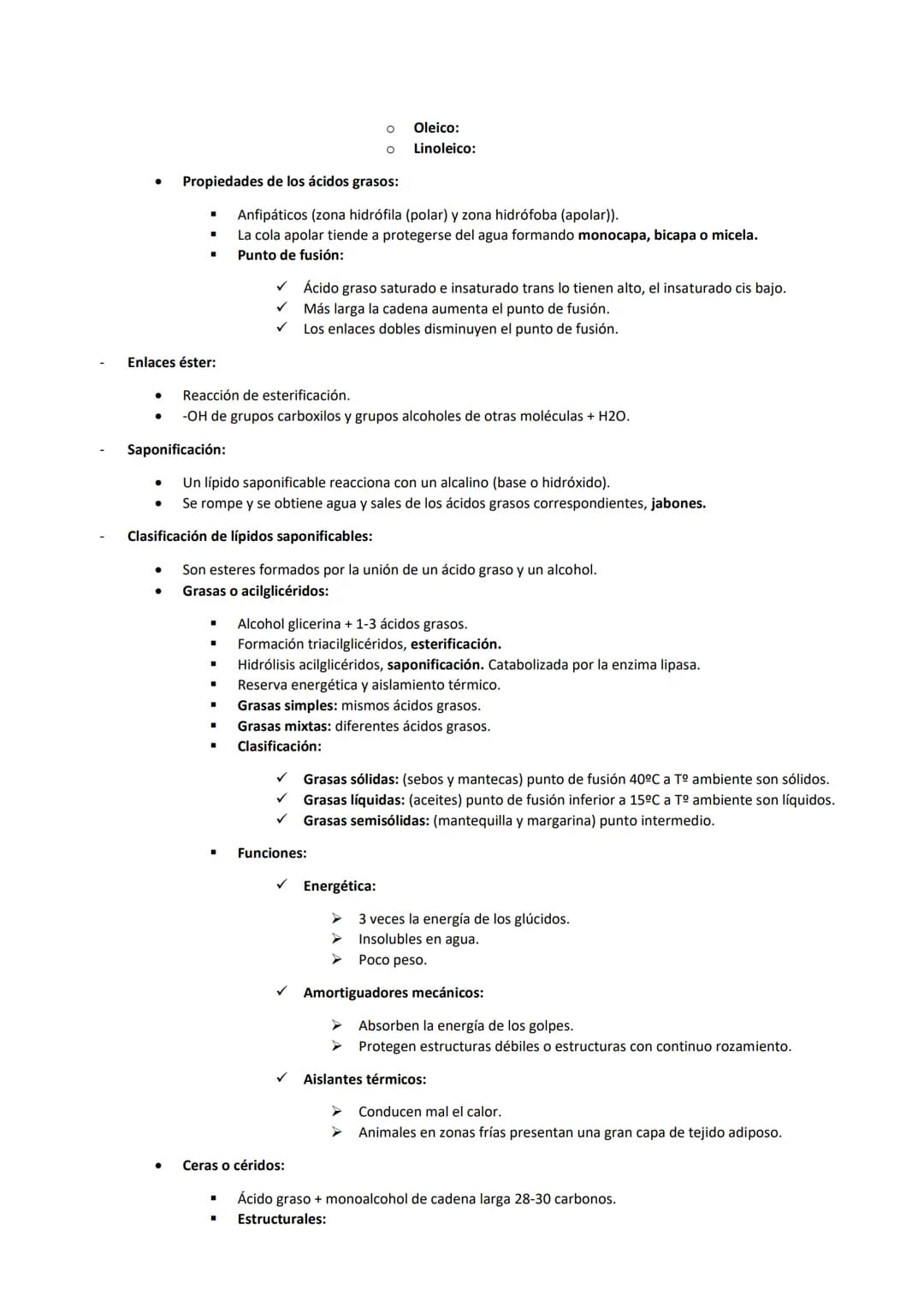 # TEMA 3: LÍPIDOS

## CARACTERÍSTICAS GENERALES

- Grupo heterogéneo (estructura y funciones).
- Insoluble en agua o disolventes polares.
- 