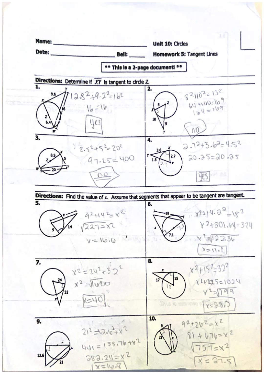 
<h2 id="homework5tangentlines">Homework 5: Tangent Lines</h2>
<h3 id="determineifxyistangenttocirclez">Determine if XY Is Tangent to Circle