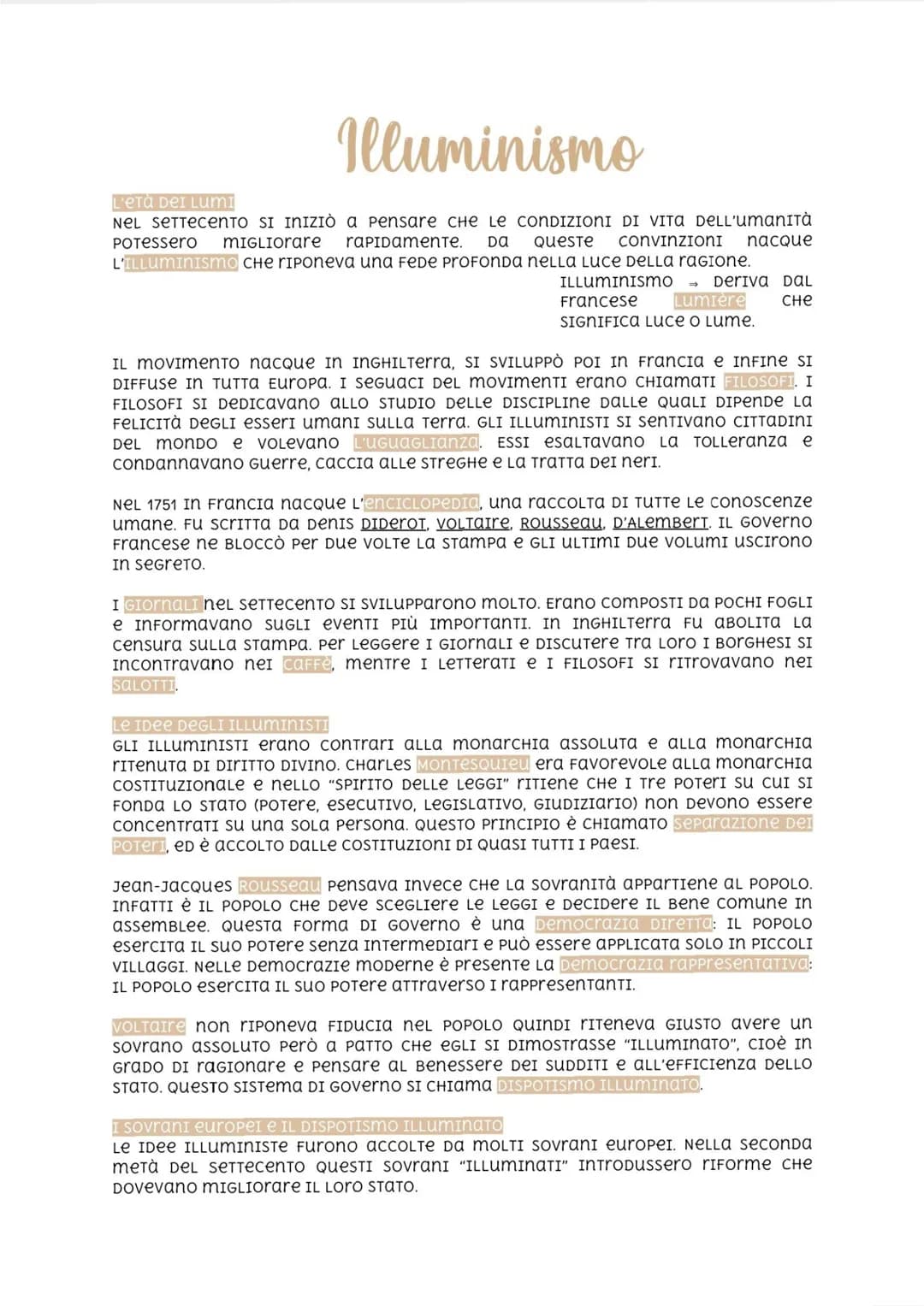 # Illuminismo

L'ETÀ DEI LUMI

NEL SETTECENTO SI INIZIò a pensare CHE LE CONDIZIONI DI VITA DELL'UMANITά
POTESSero MIGLIOrare rapIDameпте. D