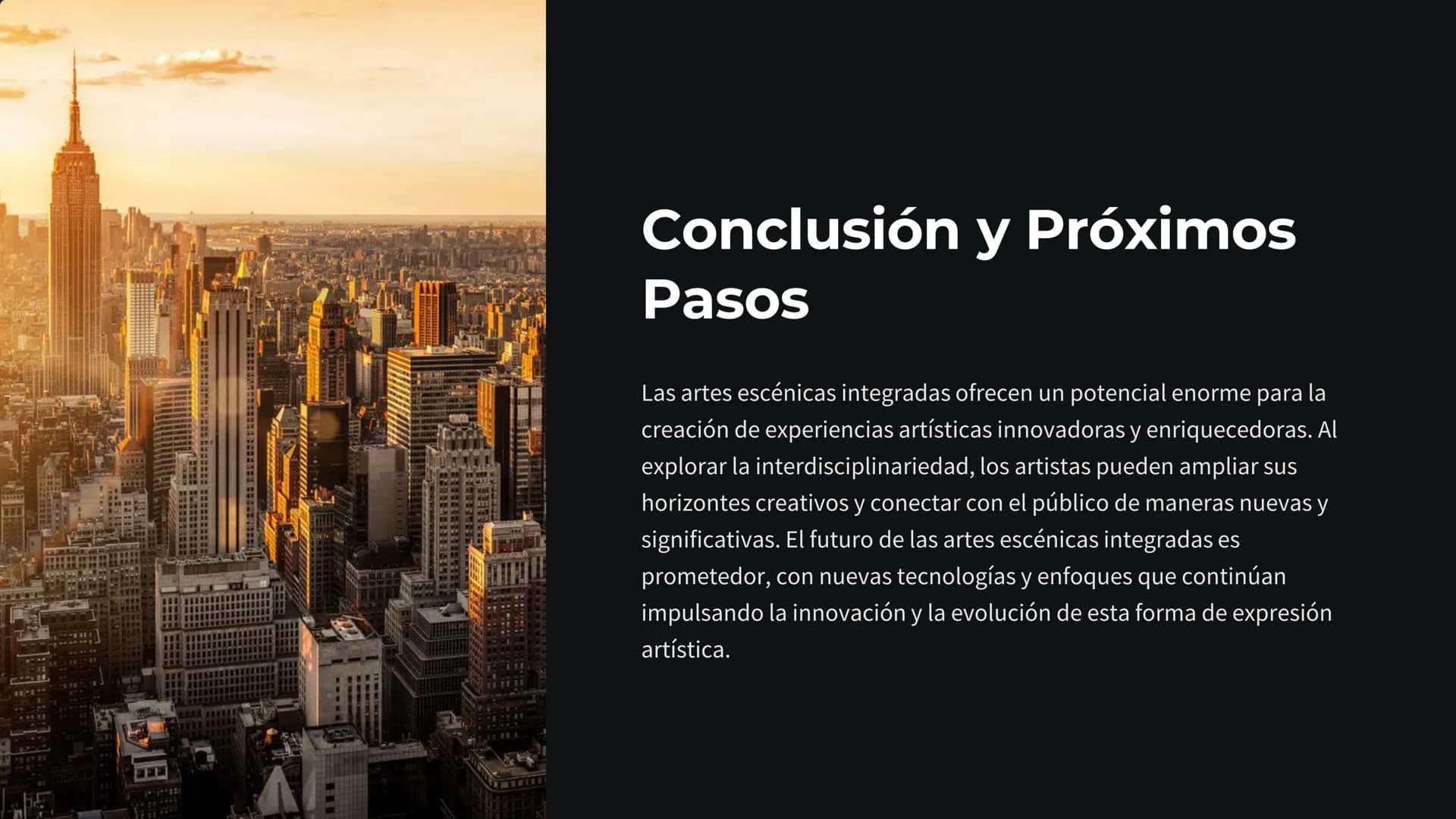 # Artes Escénicas

Integradas

Las artes escénicas integradas abarcan la fusión de diferentes
disciplinas artísticas para crear experiencias