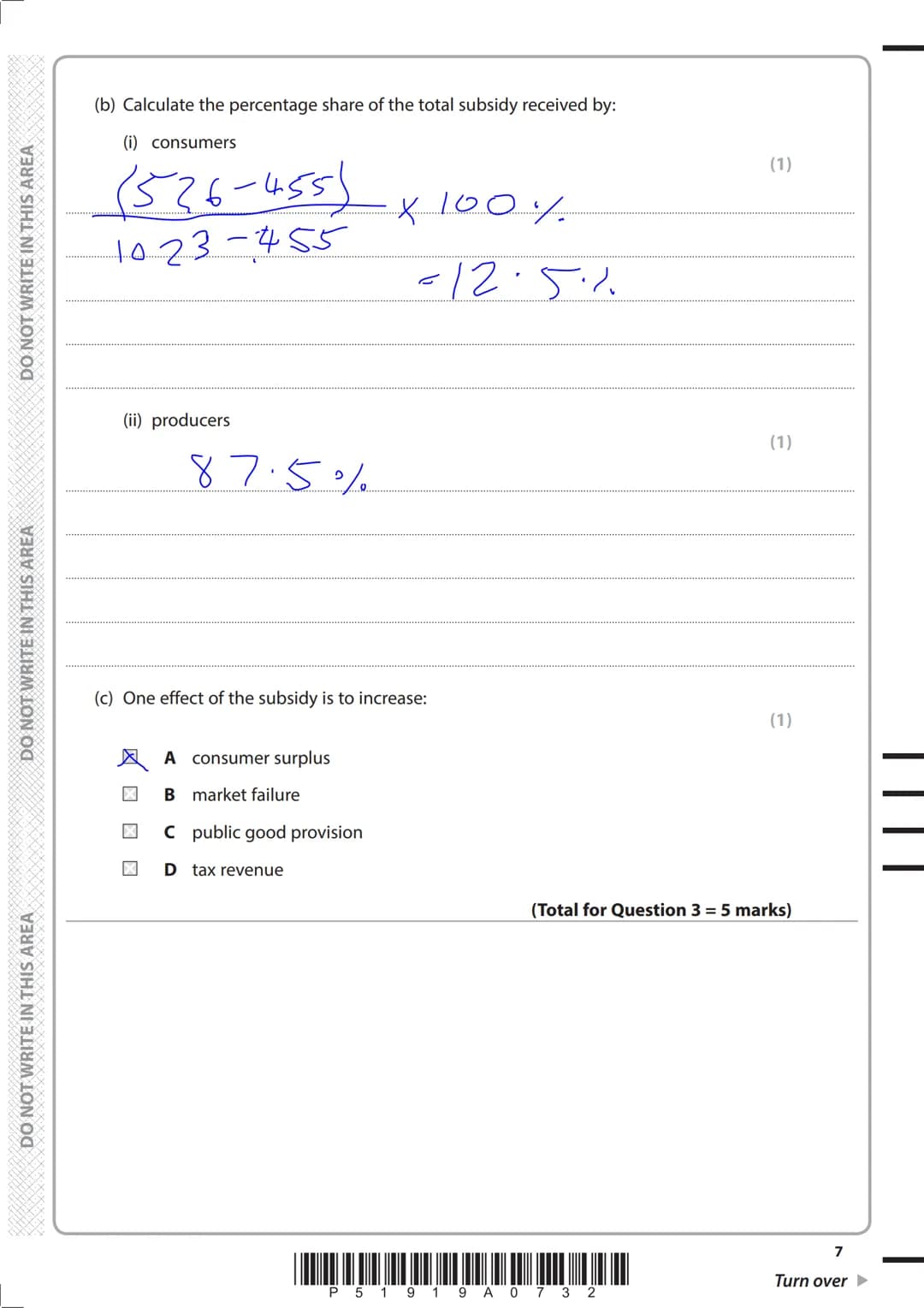 Write your name here
Surname
Other names
Pearson Edexcel
Level 3 GCE
Centre Number
Economics A
Advanced
Candidate Number
Paper 1: Markets an