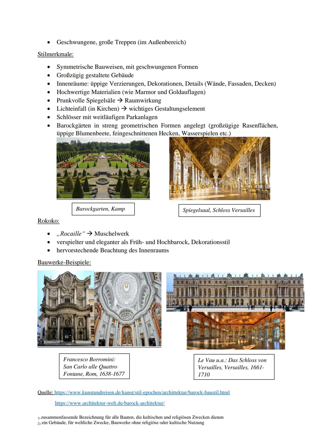 # Der Barock

Wortherkunft

- „barocco" (portugiesisch) → „unregelmäßig geformte Perle"

Zeitliche Gliederung:

- Frühbarock (1600-1630)
- H