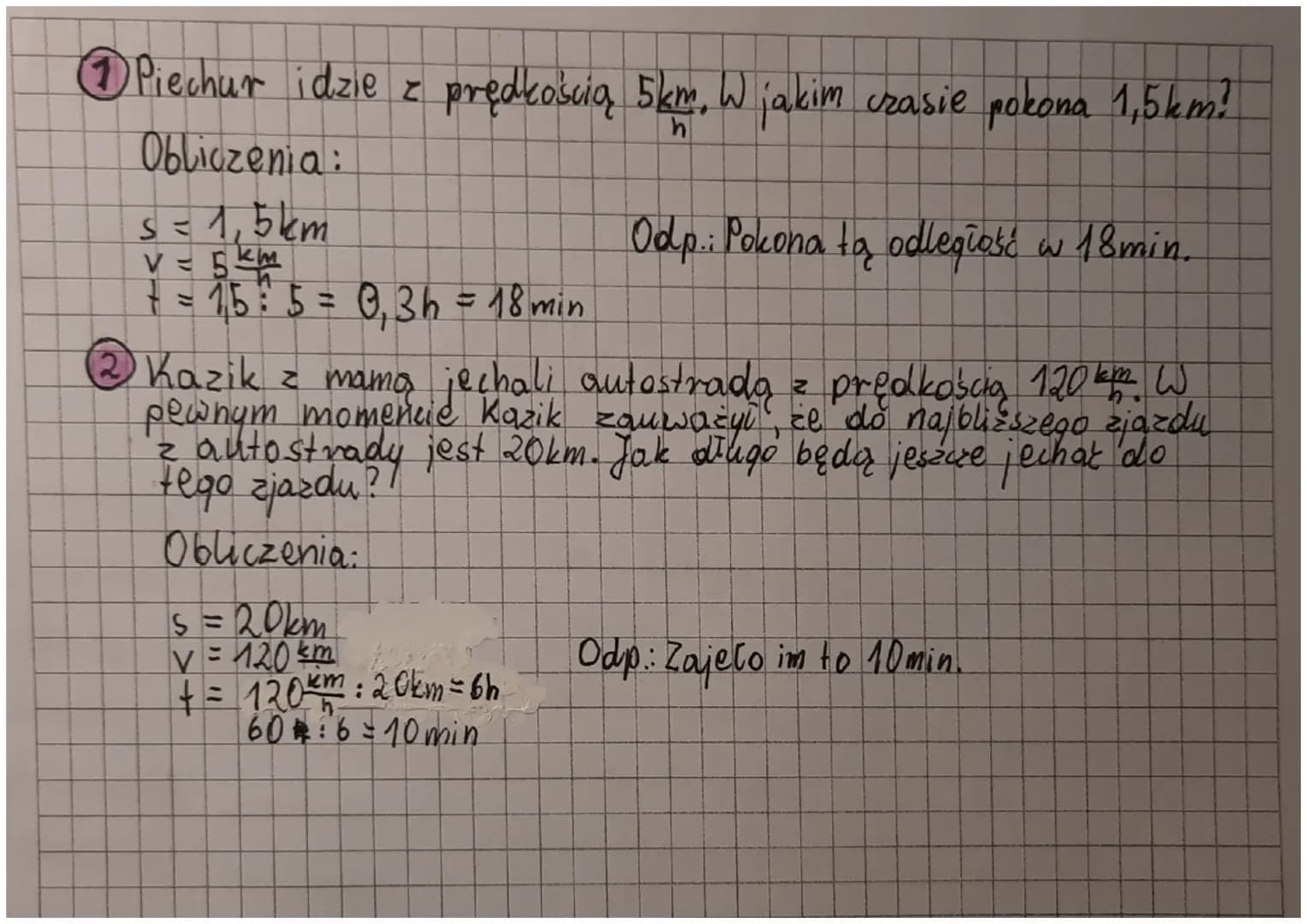 # prędkość droga

ezas

PRĘDKOŚC

↳ Prędkość obliczamy dzieląc drogę przez czas.

↳ Skrót: v

↳ Jeśli mamy informacje o drodze oraz czasie
z