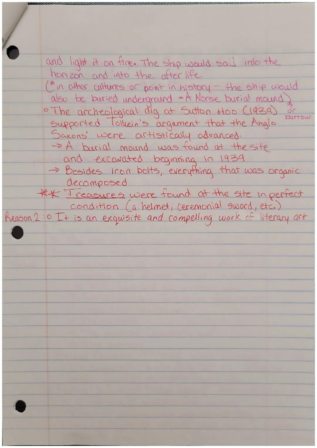 Beowulf, Lesson 1: Introducing the Anglo Saxons Notes

•The Anglo-Saxon period spans from the 5th to
11th century (450 CE-1066 CE)
Moves thr