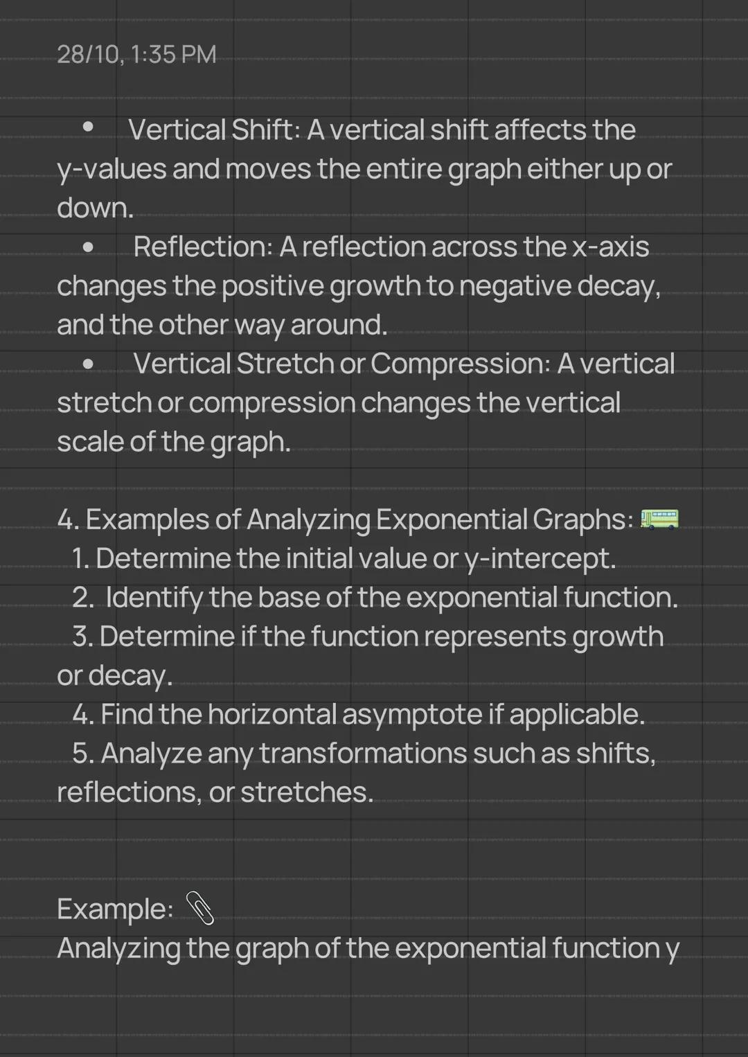 28/10, 1:35 PM

Algebra 1 Notes

8th-9th Grade Notes

Sub-Topic: Analyzing graphs of exponential
functions

1. Basic Exponential Functions: 