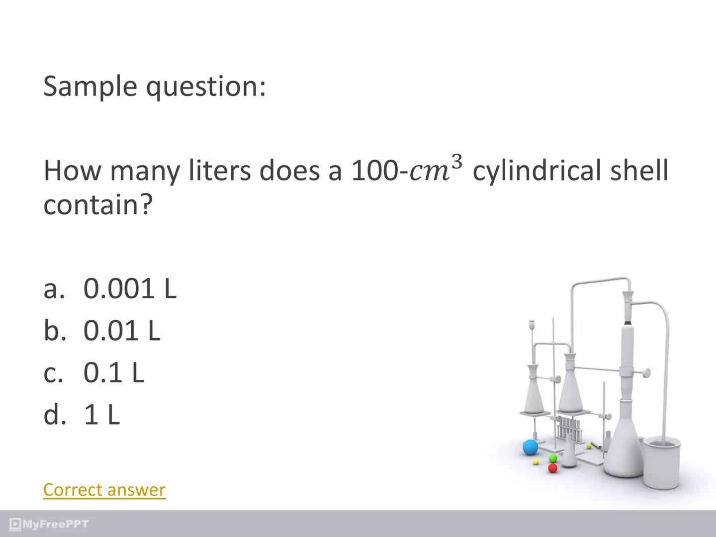 Chemistry # Accuracy

*   how closely individual measurements agree
with the correct, or “true,” value



MyFreePPT

X Precision

Accuracy #