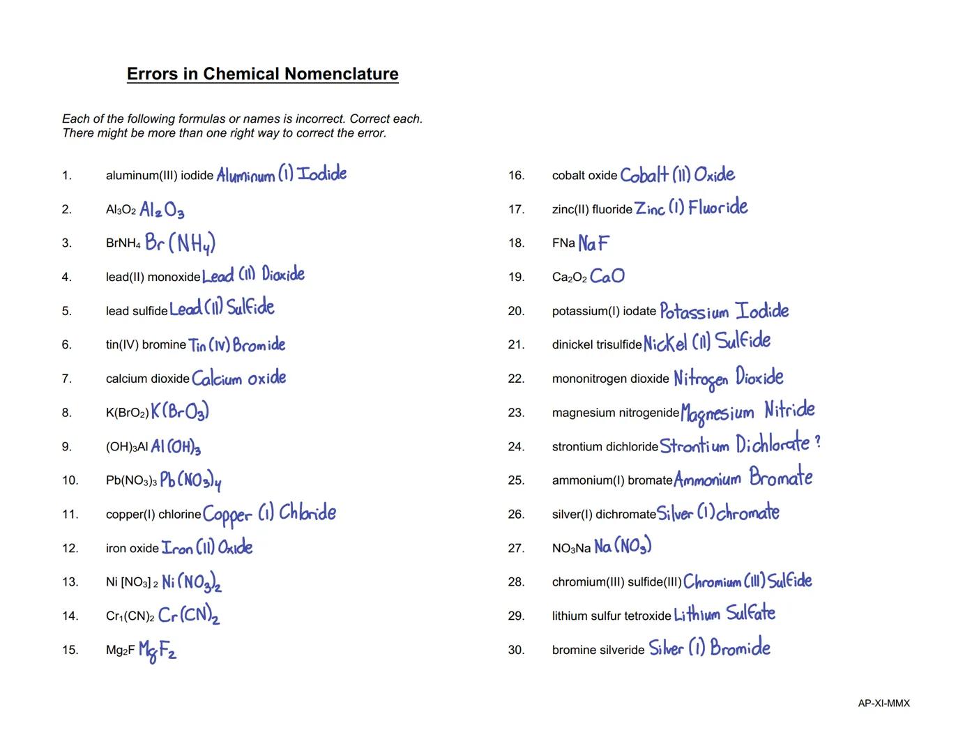 Covalent (or Molecular) Compounds Practice
(i.e., nonmetal-nonmetal combinations)

Write the correct name for each of the following compound