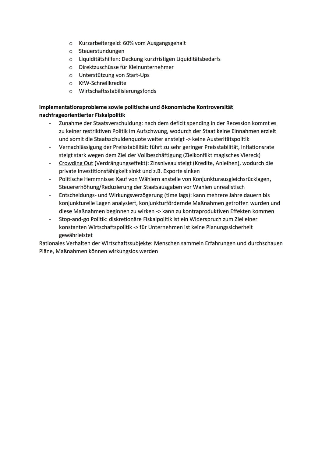 Grundlagen der keynesianischen stabilisierungspolitischen Konzeption (insbesondere
Krisenanalyse, Bedeutung der effektiven Gesamtnachfrage, 