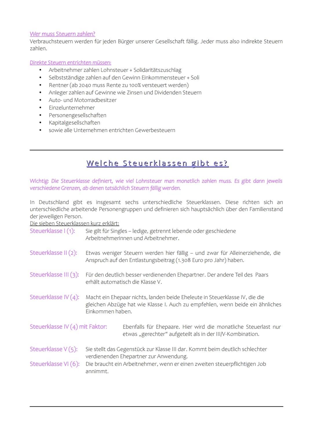 # Lohnsteuer

## Warum gibt es Steuern?

Definition: Steuern

Deutschland ist ein Steuerstaat. Das bedeutet, jede steuerpflichtige Person in