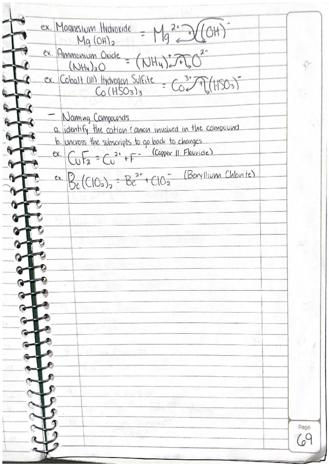 # Chapter 9: Chemical Names & Formulas

- Monatomic Ions/
a. consists of a single atom w/ a positive or negative
charge resulting from the l