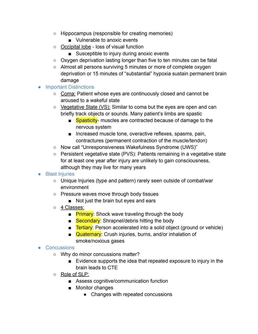 - TBI Defined

- "... an acquired injury to the brain due to an applied force that results in
widespread damage to cortical and subcortical 