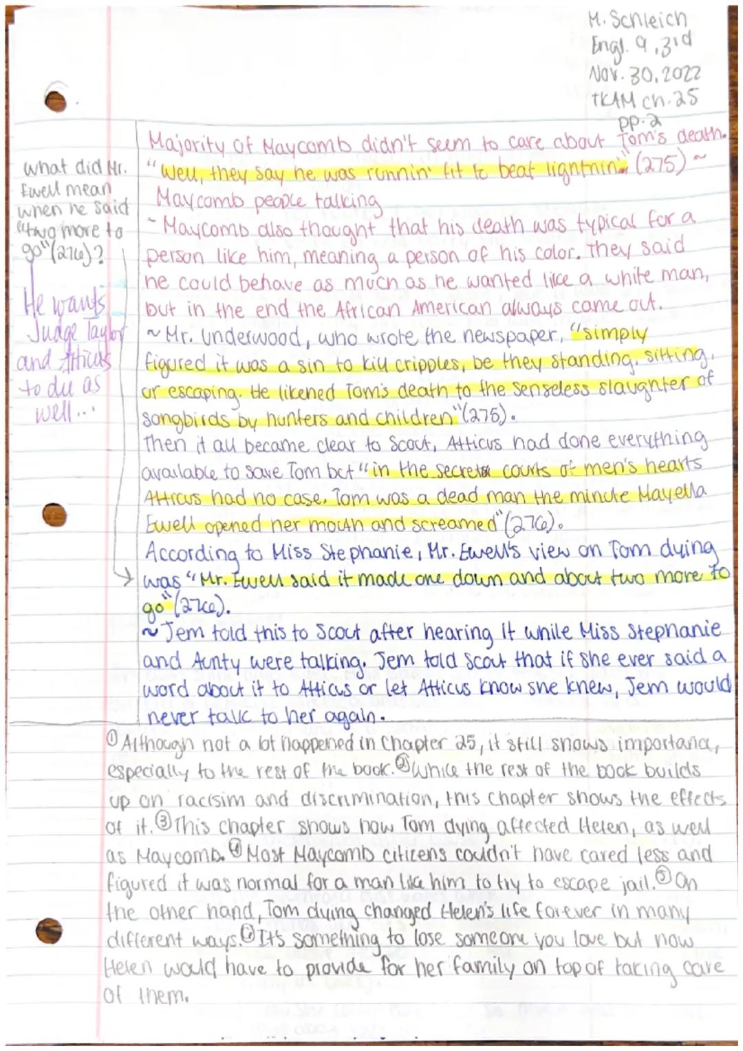 247
# Chapter 22
Maryanna Sameich
English 9,3rd
November 28, 2022
TKAM Ch. 22
pp.1
not a
As they walked home from the trial, Jem started to 