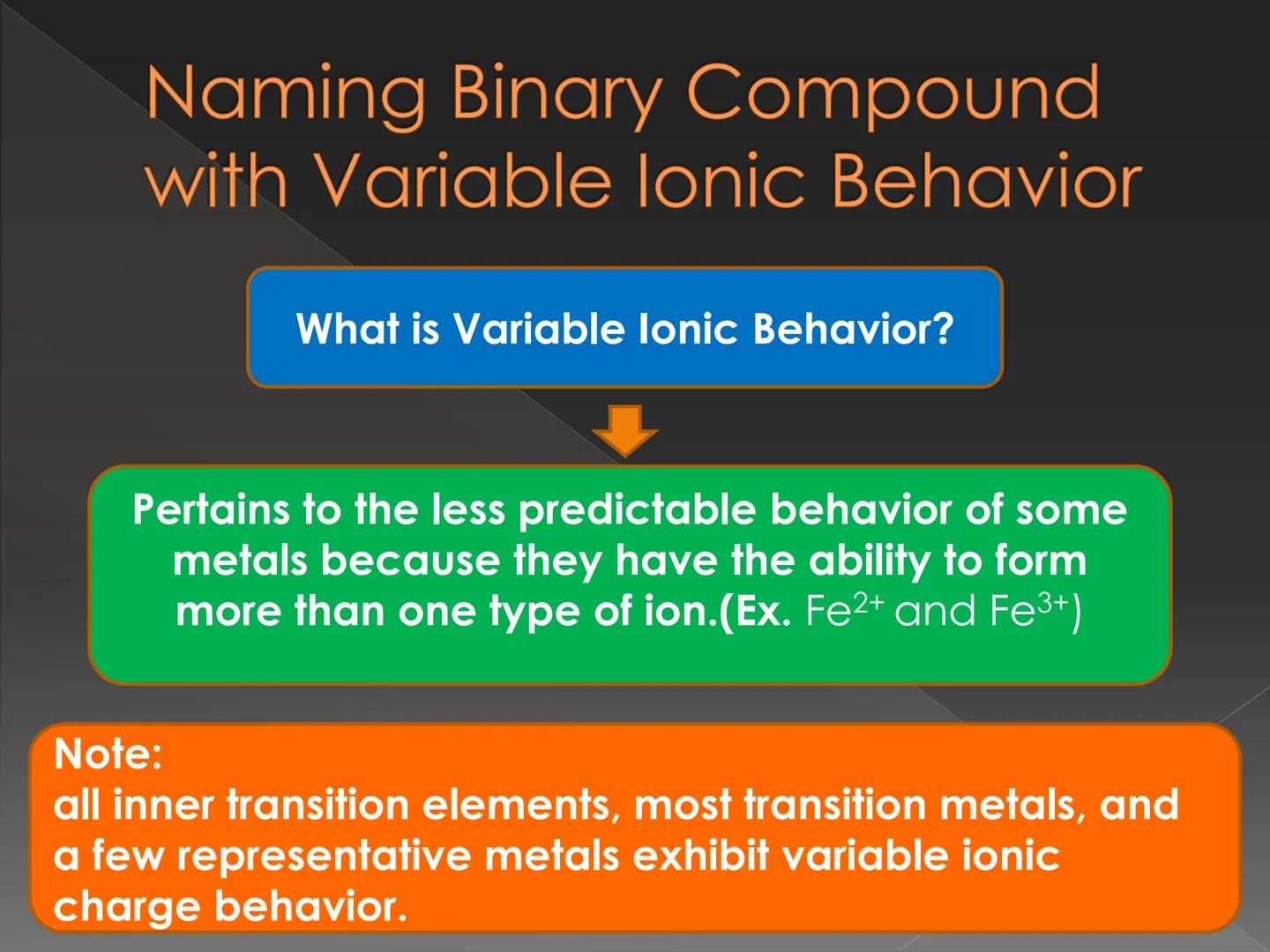 # Recognizing and Naming
## Binary Ionic Compound How do we know that
the compound is an
ionic compound? Recognizing Binary lonic
Compounds
