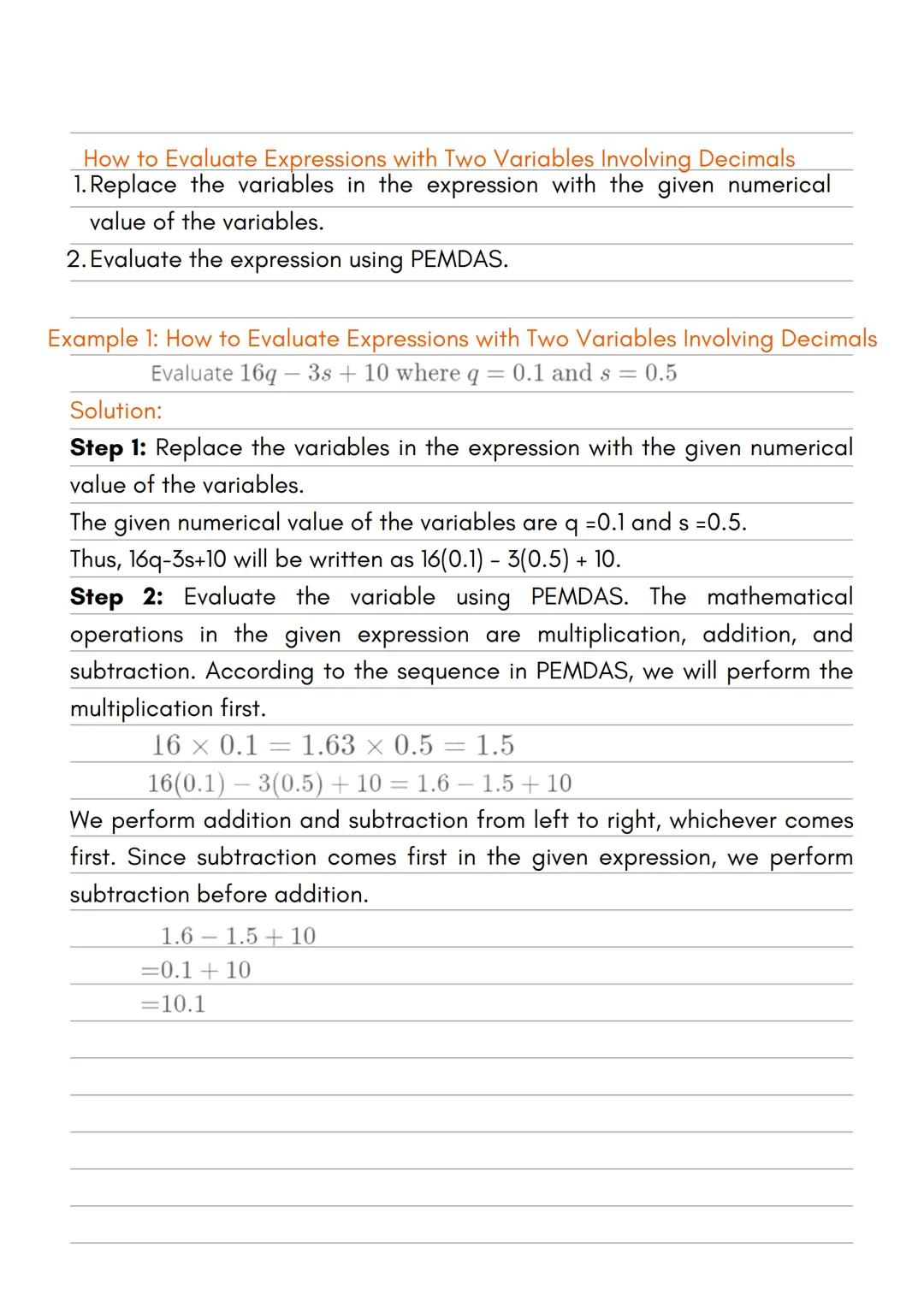 # EVALUATING EXPRESSIONS WITH
# TWO VARIABLES: FRACTIONS & DECIMALS

How to Evaluate Expressions with Two Variables Involving Fractions

1. 