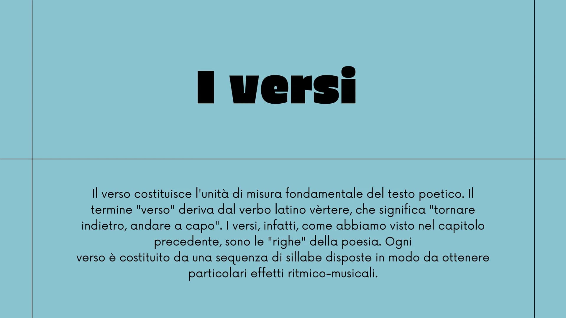 > 
2°liceo
New Tab
+
LA METRICA
strofe, versi, ritmo, sillabe e figure metriche
Mancuso Roberta
robbb # Le strofe

la strofa è un gruppo di 