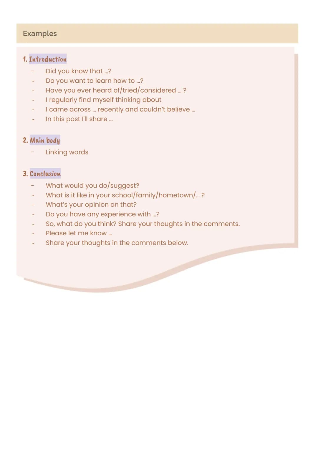 English 21.10.2021

Blog post
Text types

How to write a blog
* Definition
0 Blogs are published on the internet
* Mostly readers are allowe
