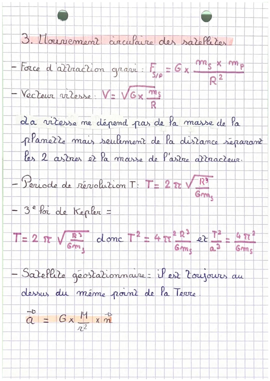 n°7

Mouvement dans un
Champ de gravitation

1. Les Pois de Xopler

- Première : (Réliocentrique), P'orbite d'une
planète est une ellipse et