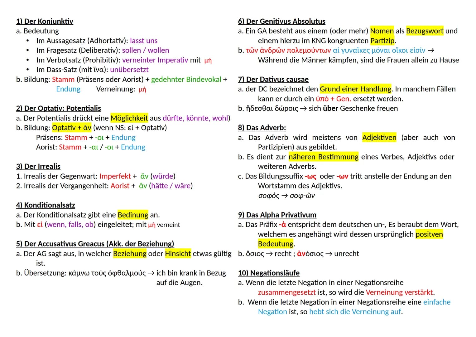 Maskulinum
Femininum
Neutrum
Maskulinum, Femininum
Neutrum
Sg.
Pl.
Sg.
Pl.
Sg.
Pl.
Sg.
Pl.
Sg.
Pl.
Nom. ὁ
ἄνθρωπ-ος οἱ
ἄνθρωπ-οι ή οἰκί-α αἱ