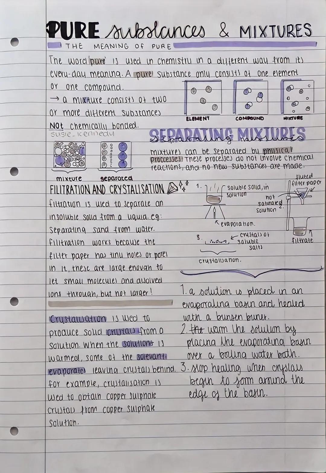 # PURE substances & MIXTURES

THE MEANING OF PURE

The word pure is used in chemistru in a different way from it)
everu-day meaning. A pure 