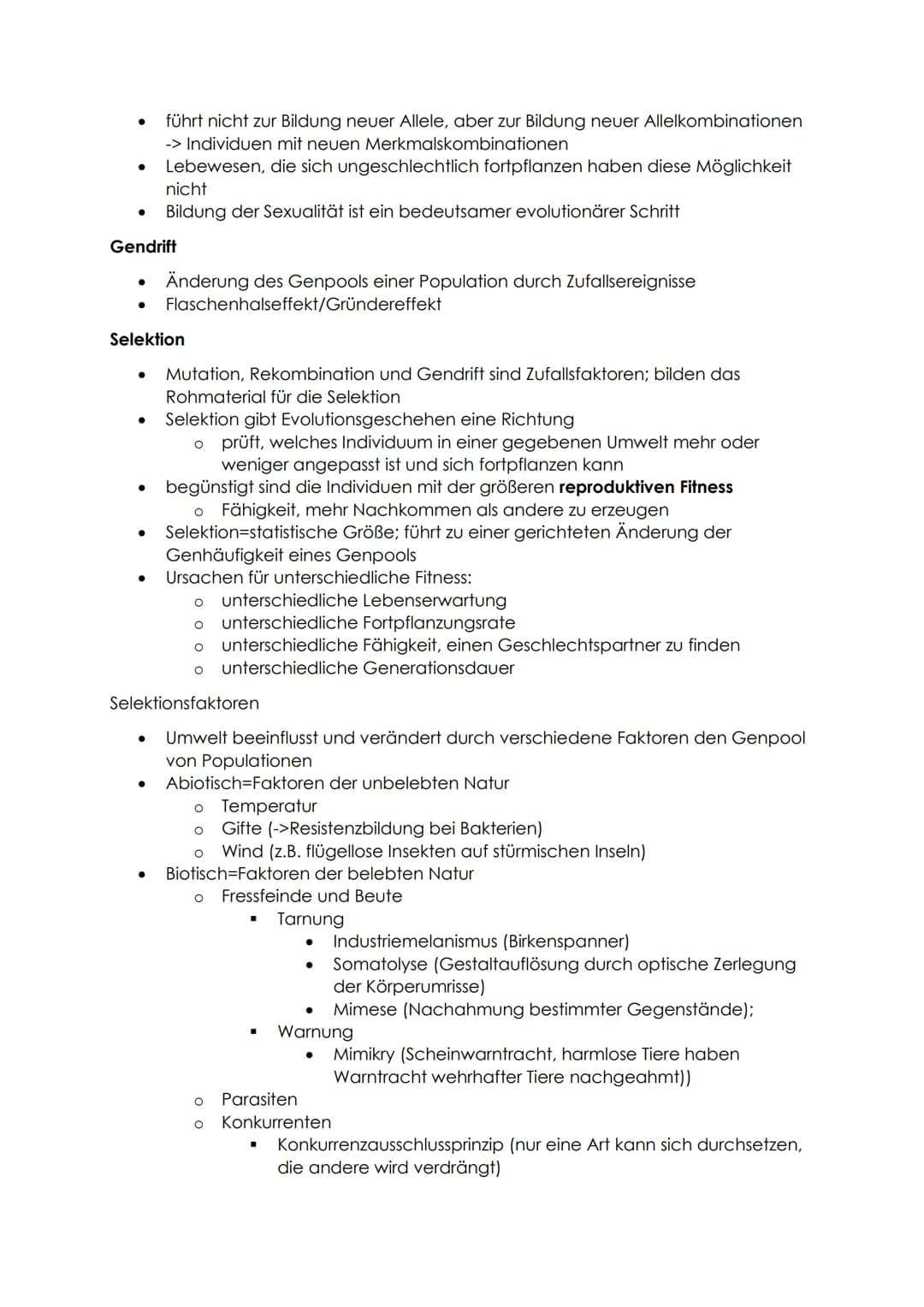 # Biologie Zusammenfassung - Evolution

Definition: Der gemeinsame Ursprung aller Lebewesen, ihre Verwandtschaft und
Veränderlichkeit sind G