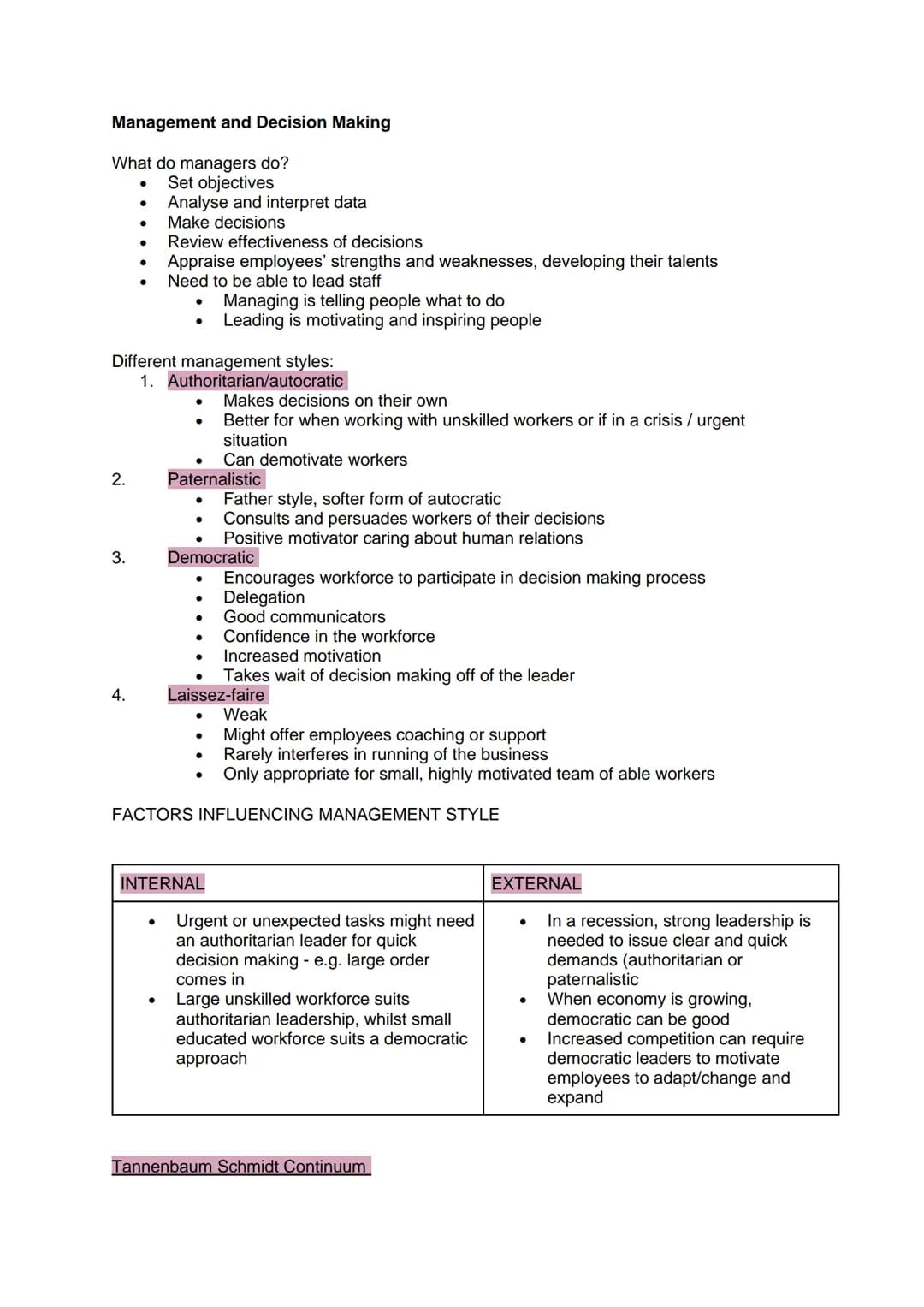 # Management and Decision Making

What do managers do?
- Set objectives
- Analyse and interpret data
- Make decisions
- Review effectiveness