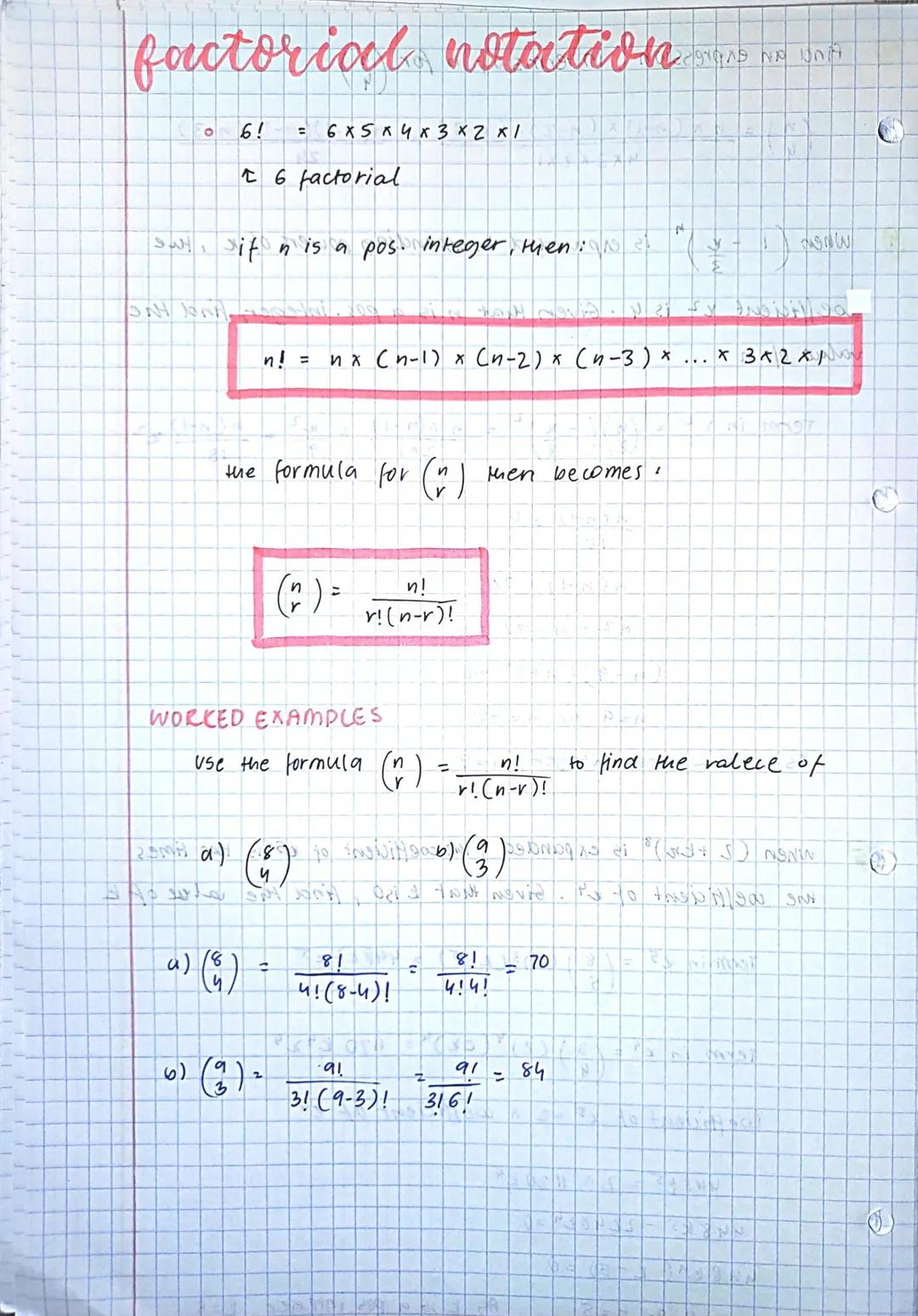 # factorial notation

6! = 6 x 5 x 4 x 3 x 2 x 1

↑6 factorial

if n is a pos. integer, men: "

n! = n x (n-1) x (n-2) x (n-3)x...x3x2x

the