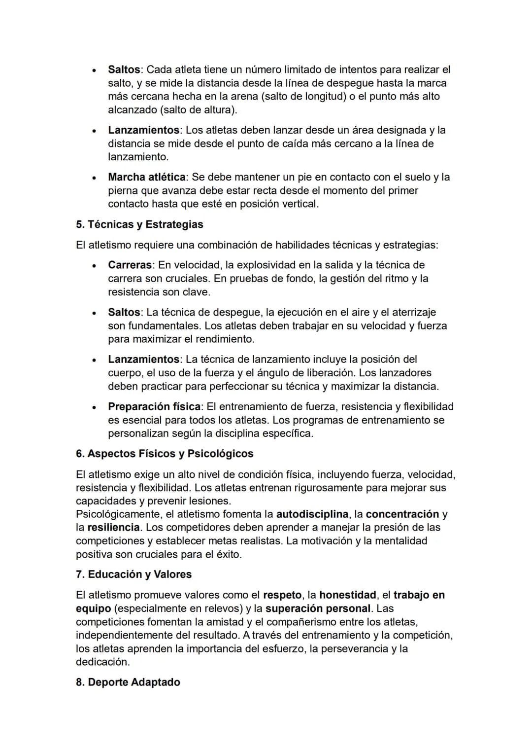 # ATLETISMO

1. Definición y Concepto

El atletismo es un conjunto de disciplinas deportivas que incluye diversas
pruebas de carrera, saltos