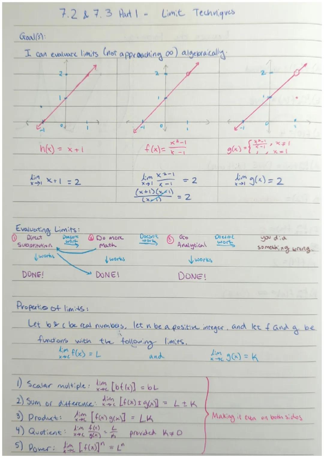7.1- An Introduction to Limits

Goals:
1) I can evaluate limits graphically and using tables.

| Without Calculus | With Differential Calcul
